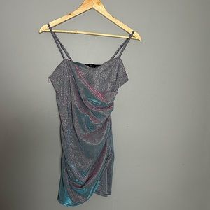 Multicolor sparkly body con dress